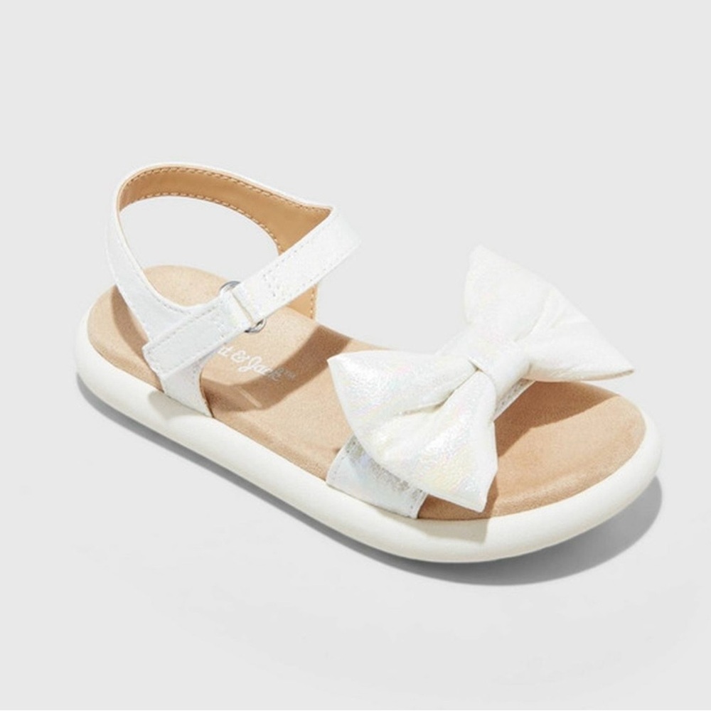Cat & Jack White Kids Sandals with Bow